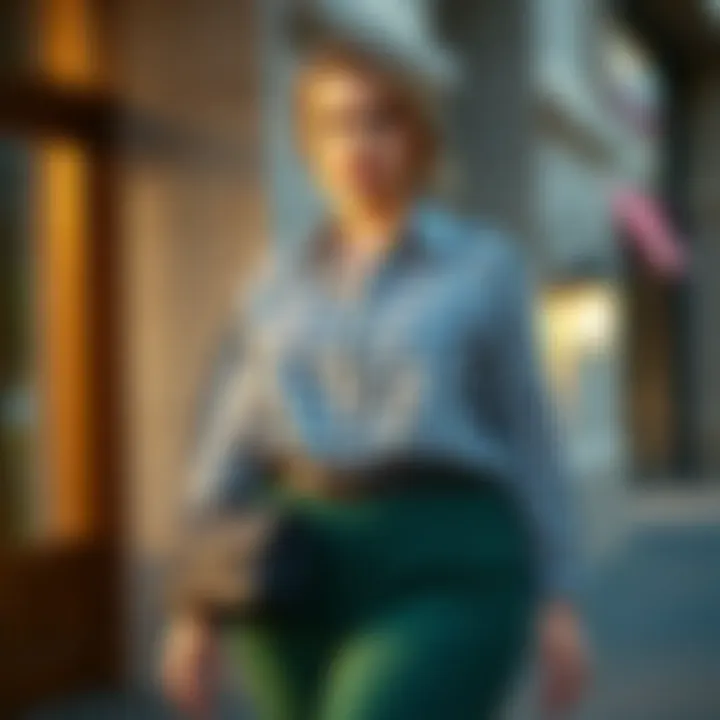 Incorporating Gingham into Fashionable Looks An elegantly styled outfit featuring a plus size gingham shirt