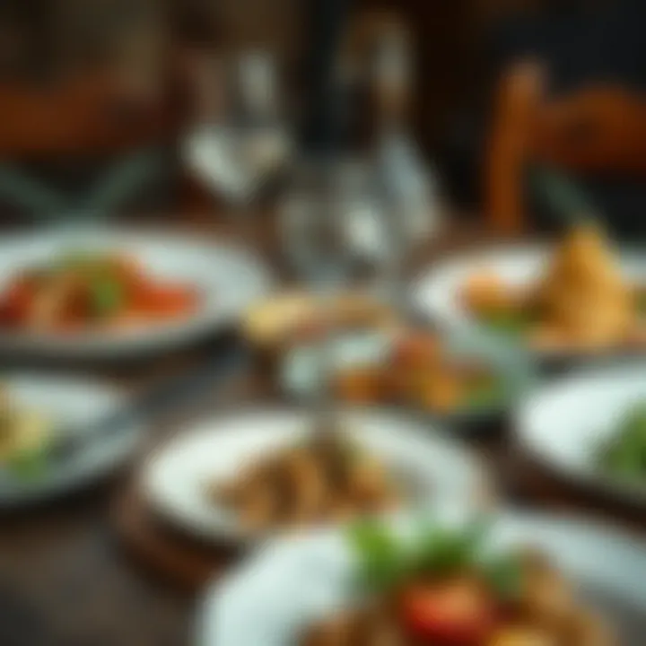 Portable fork elegantly displayed on a rustic table with gourmet dishes