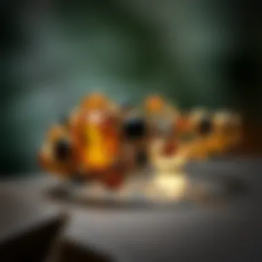 Elegant Design of Black Tourmaline and Citrine Bracelet Elegant display of a black tourmaline and citrine bracelet with intricate designs