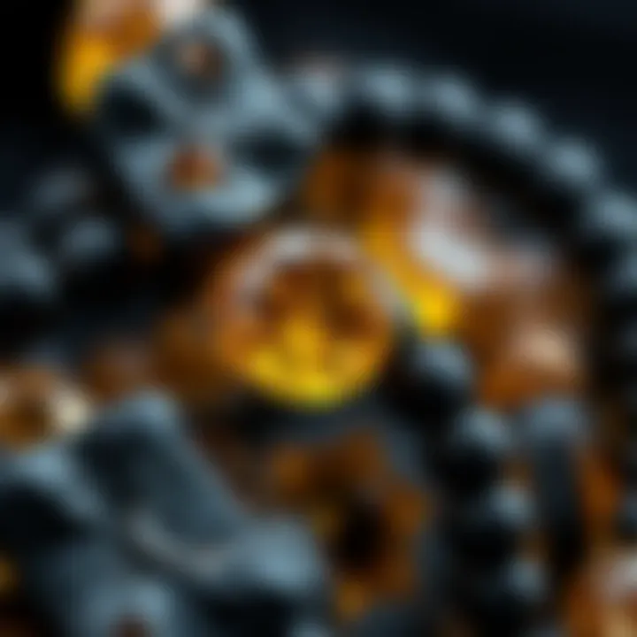 Textures and Colors of Black Tourmaline and Citrine Close-up of the unique textures and colors of black tourmaline and citrine gemstones