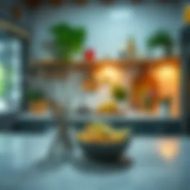 Trendy eco-friendly kitchen with stainless steel straws