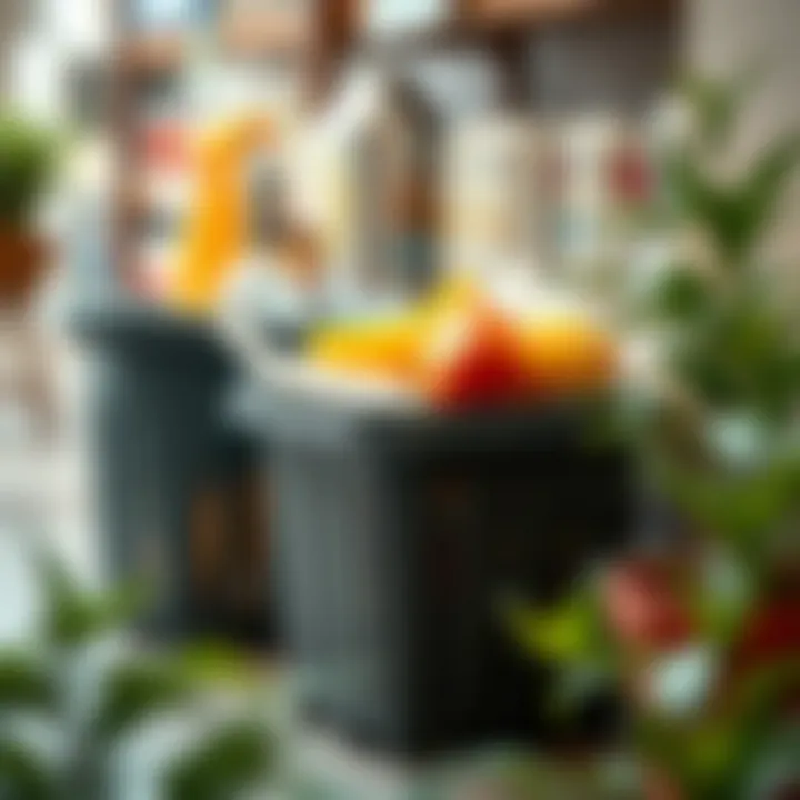 Small plastic waste basket promoting organization and hygiene