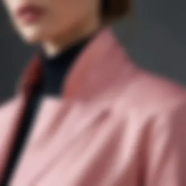 Close-up of sustainable fabric used in stand collar jackets