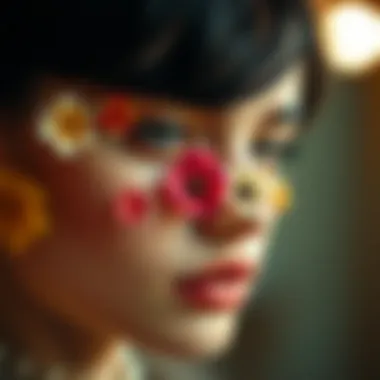 Stylish arrangement of various small flower nose studs