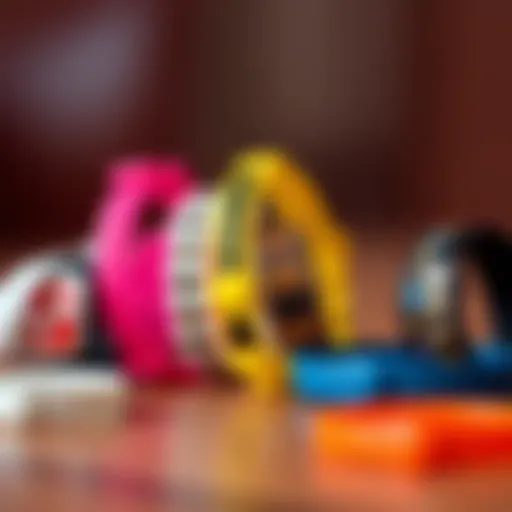 A collection of vibrant pop wristbands showcasing diverse designs and materials.