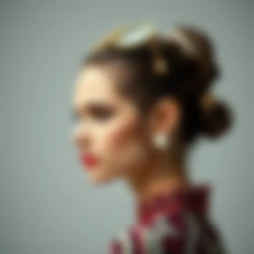 Elegant small ponytail hairstyle adorned with accessories