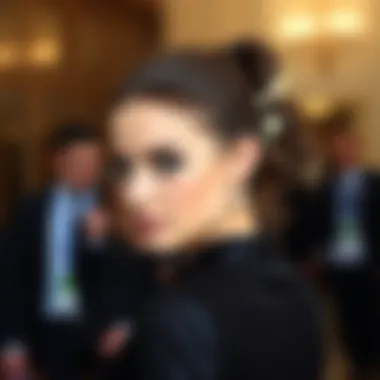 Small ponytail styled for a formal event