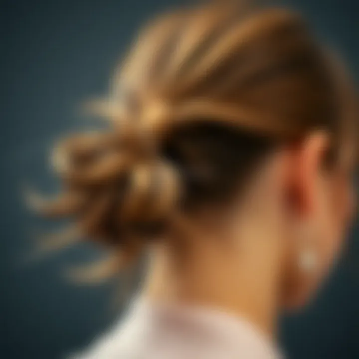 Close-up of a small ponytail showcasing texture and volume