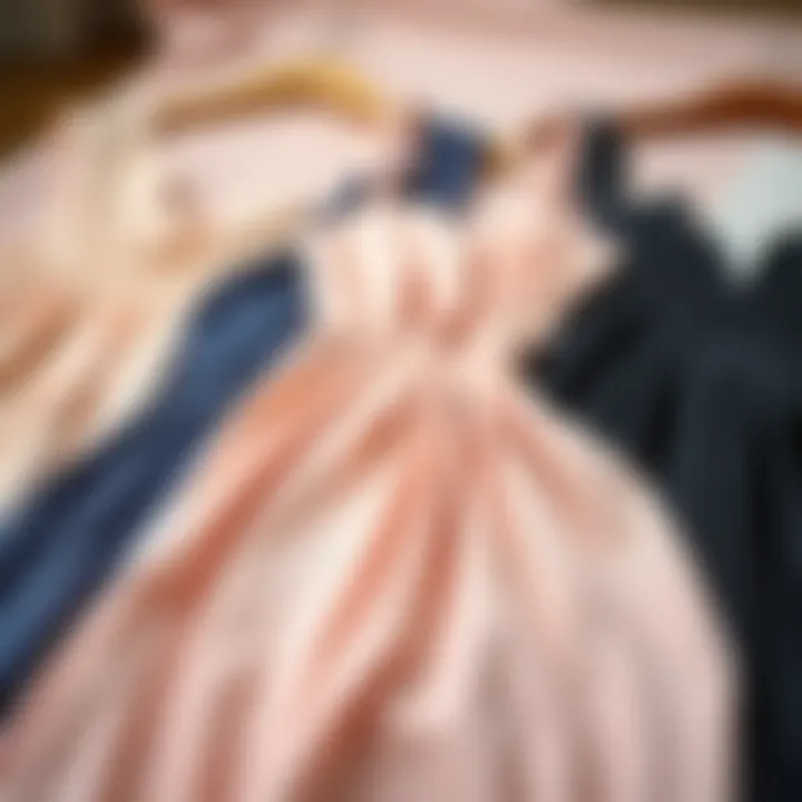 Different fabric choices for a tie strap babydoll dress displayed flat