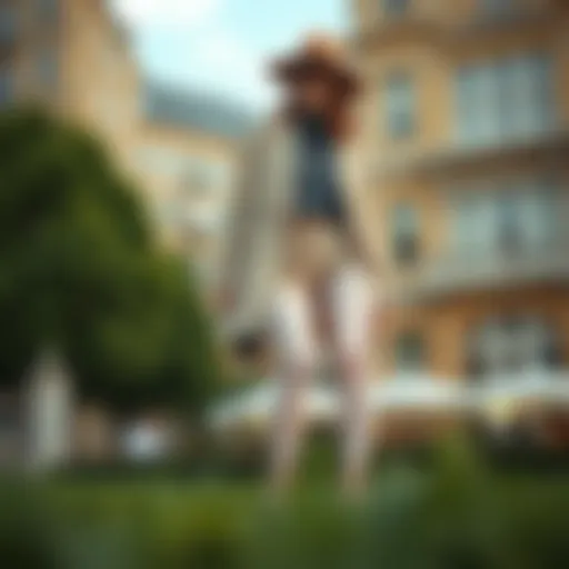 Elegant display of white polka dot tights paired with a chic outfit