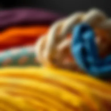 Material textures of a twister hair band demonstrating its quality