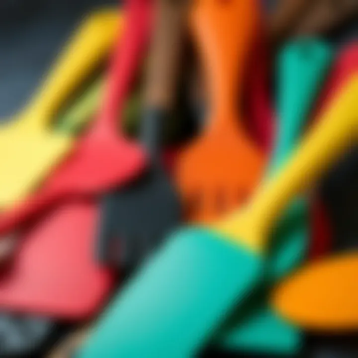 Assorted rubber spatulas in various colors
