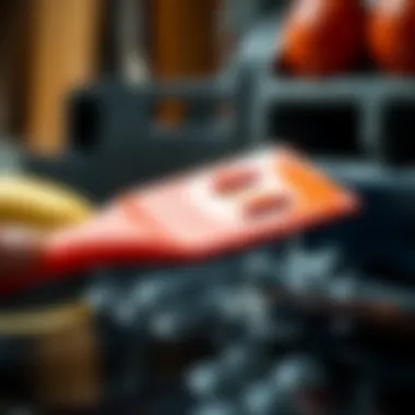 Maintenance of heat resistant rubber spatula Spatula being cleaned for maintenance
