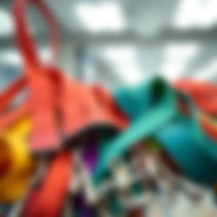 Variety of lanyards in different materials and colors