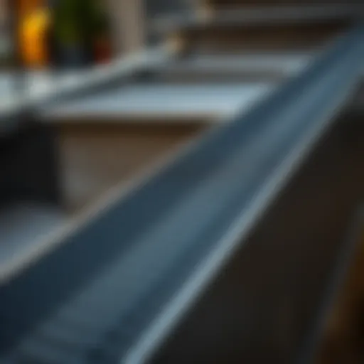 Close-up view of textured grip strips installed on outdoor stairs