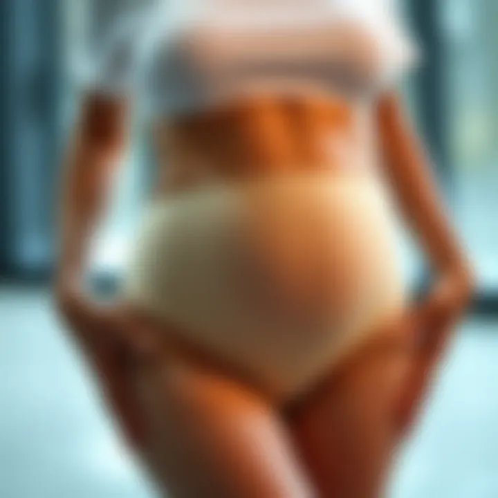Stylish pregnant belly support underwear showcasing innovative design features
