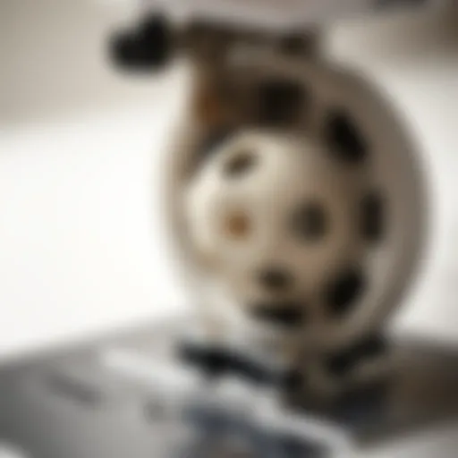 Close-up view of a sewing machine spool cap showcasing its design and function