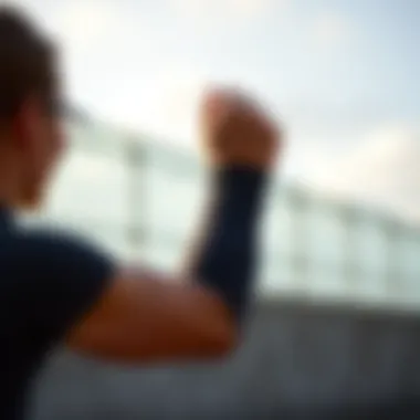 Demonstration of wrist sleeve in an active lifestyle