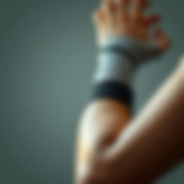 Close-up of a wrist sleeve designed for support