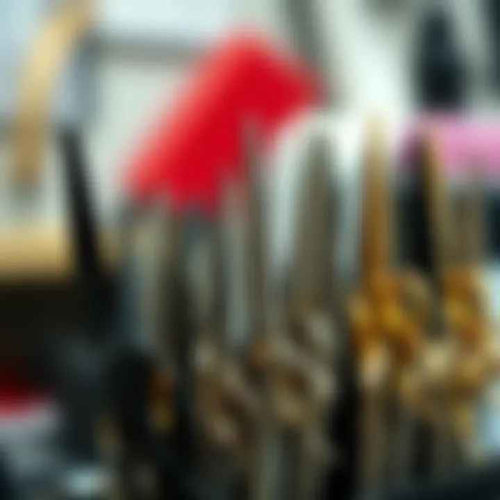 Variety of round grooming scissors types