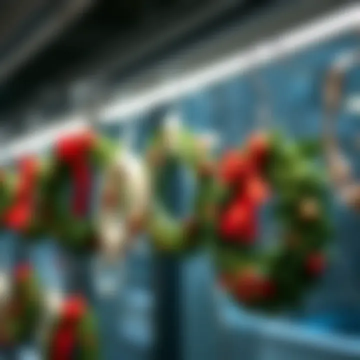 Various designs of suction wreath hangers showcasing versatility