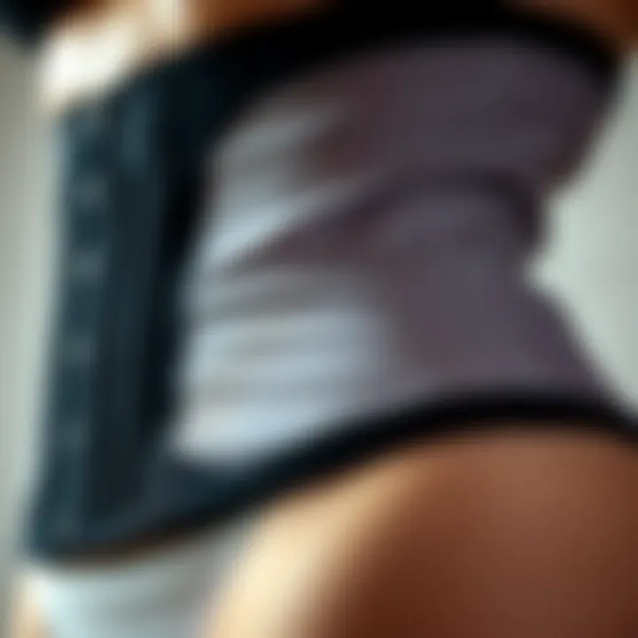 Close-up of a waist trainer showcasing its material and design
