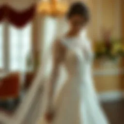 Elegant bridal gown with intricate lace details