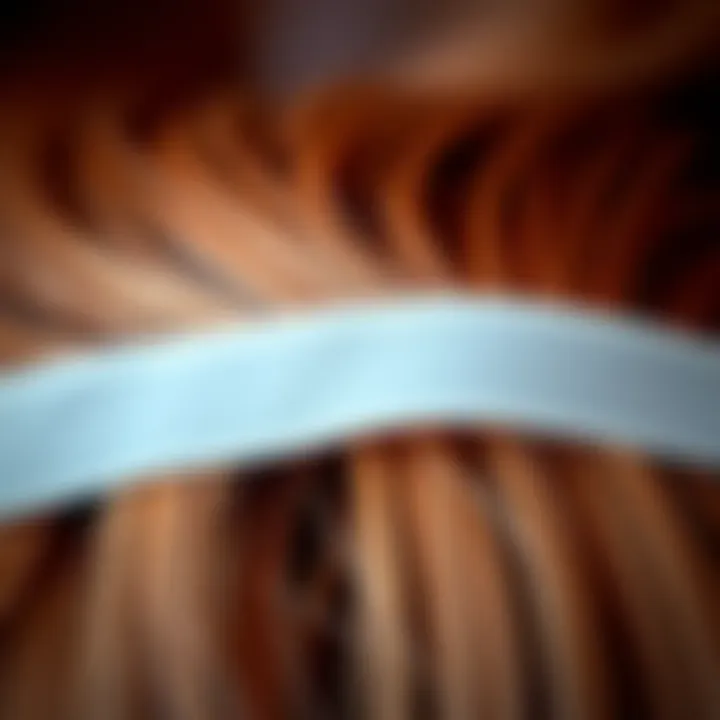 Close-up of high-quality tape designed for hair extensions