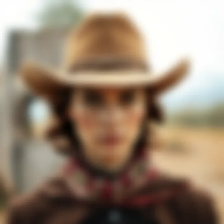 Historical wide brim felt cowboy hat