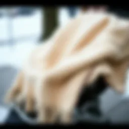 Cozy winter stroller blanket draped over a stroller