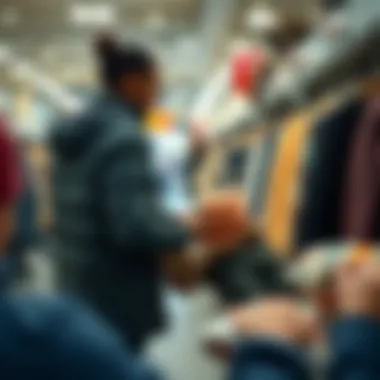 Choosing the Right Winter Stroller Blanket Parent selecting a winter stroller blanket in a store