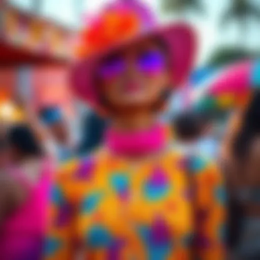 Vibrant Festival Fashion Stylish festival outfit featuring vibrant colors and unique patterns