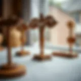 Elegant wooden earring stand showcasing intricate craftsmanship